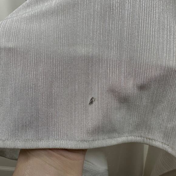 Retrofete Platinum Andrea One Shoulder Pleated Metallic Jersey Gown Small - Picture 11 of 14